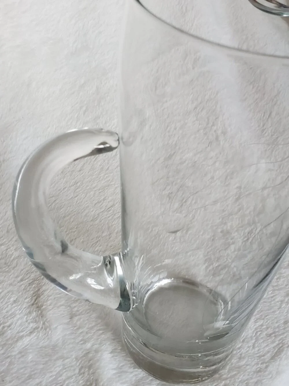 Glass 8 1/2” Clear Martini Pitcher with Etched design Vintage Like New!